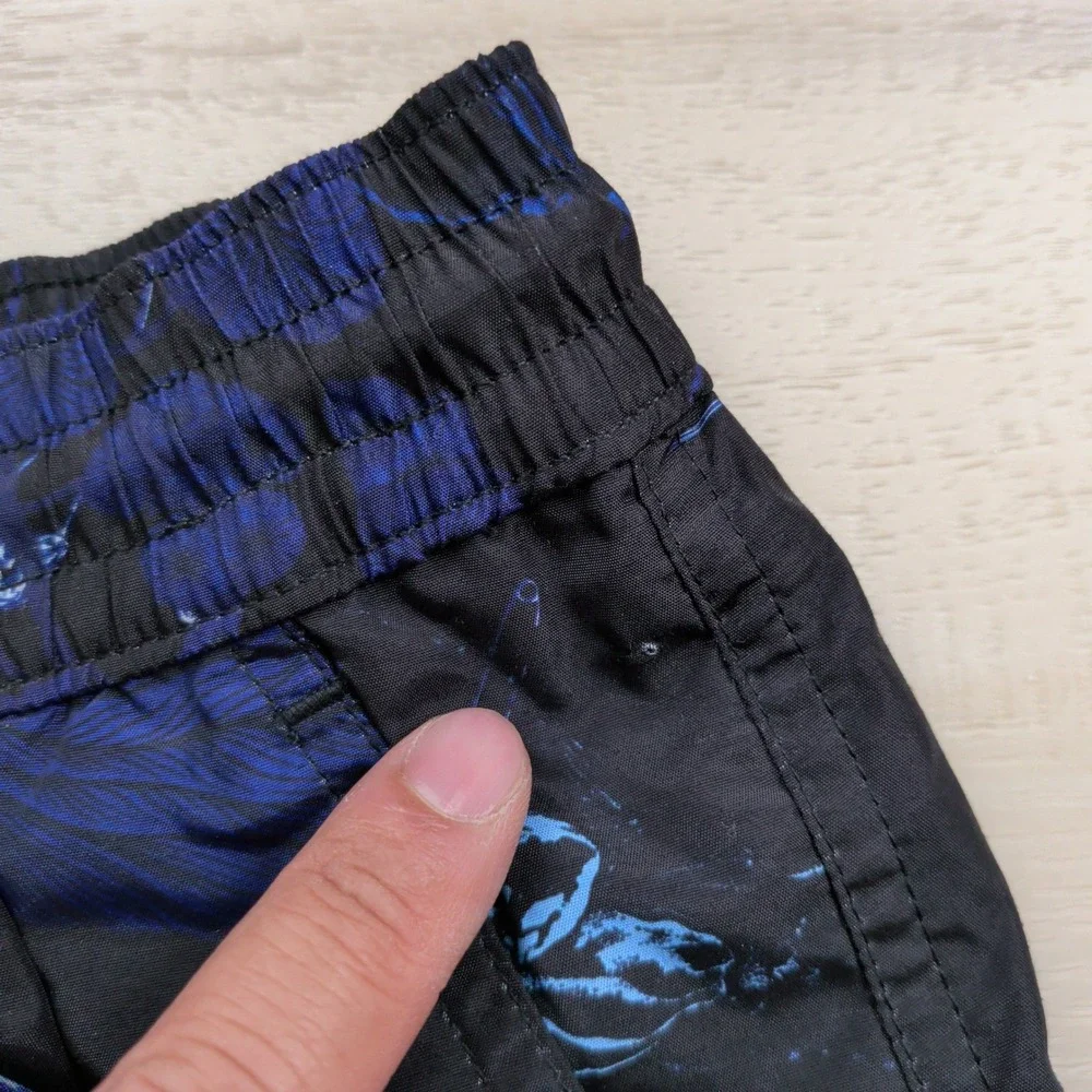 Paul Smith Botanical Print Swim Shorts Mens M Trunks Black Blue Beach Mesh Lined